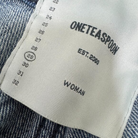 One Teaspoon Ankle Jeans Womens 29X28 High Waist Baggy Distressed Striped - Picture 7 of 13